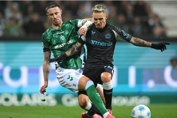 Sloppy Leverkusen concede last-gasp equaliser at Werder but extend unbeaten run on the road