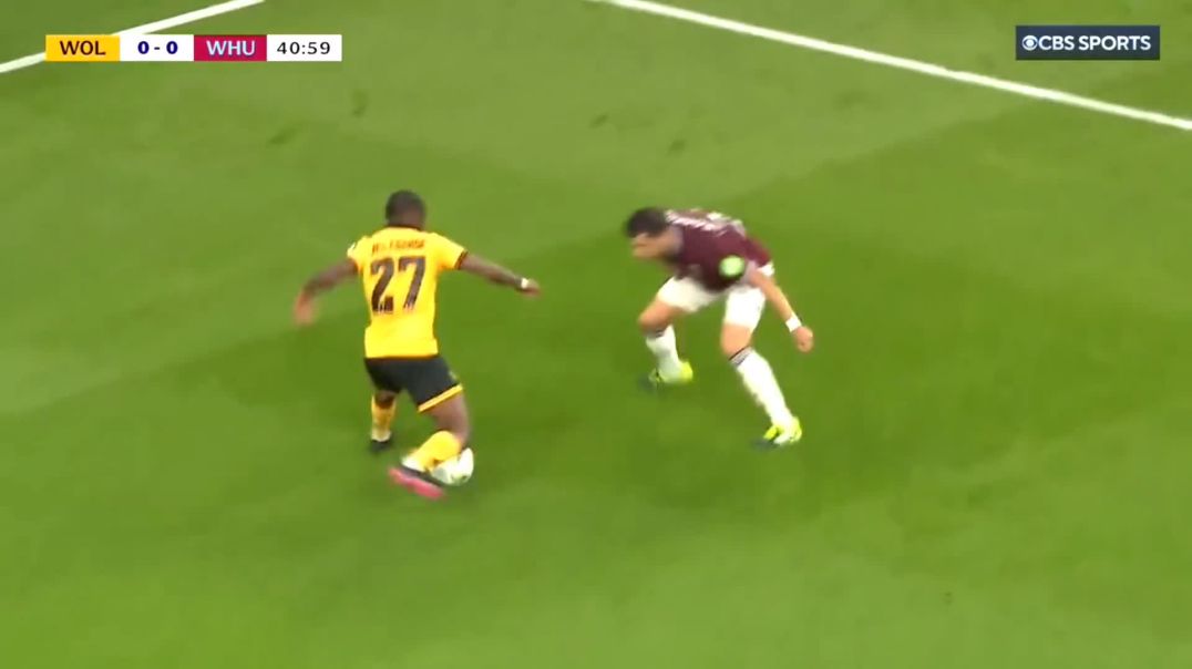 Wolves [1] - 0 West Ham - Rodrigo Gomes 43'