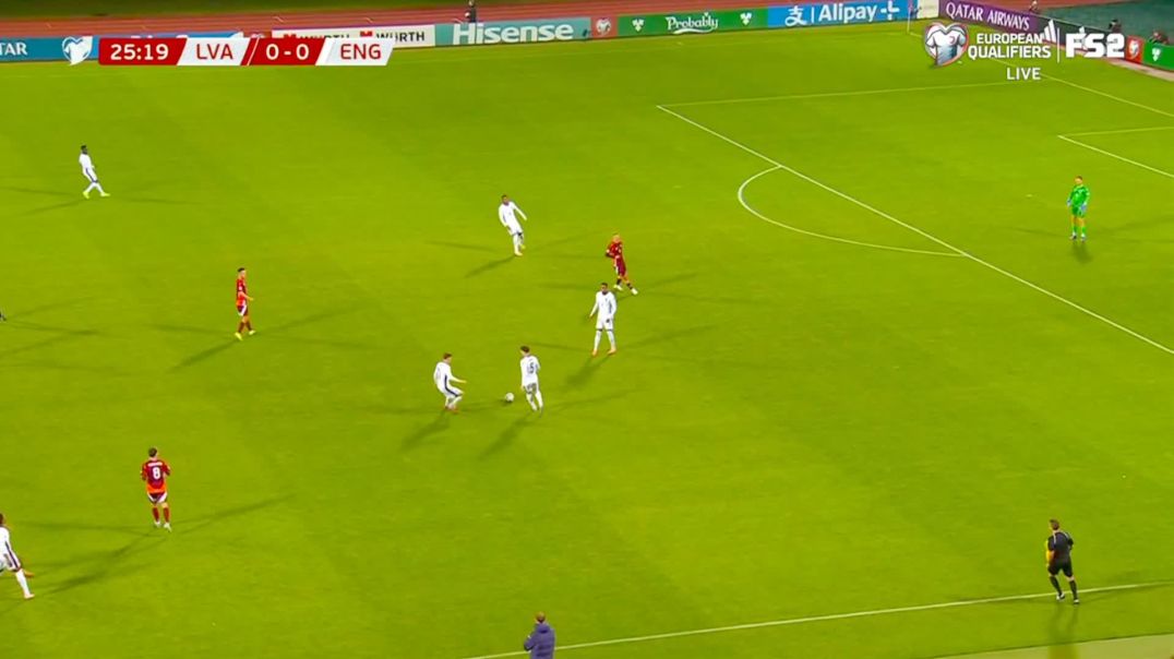 ⁣Latvia 0 - [1] England - Anthony Gordon 27'