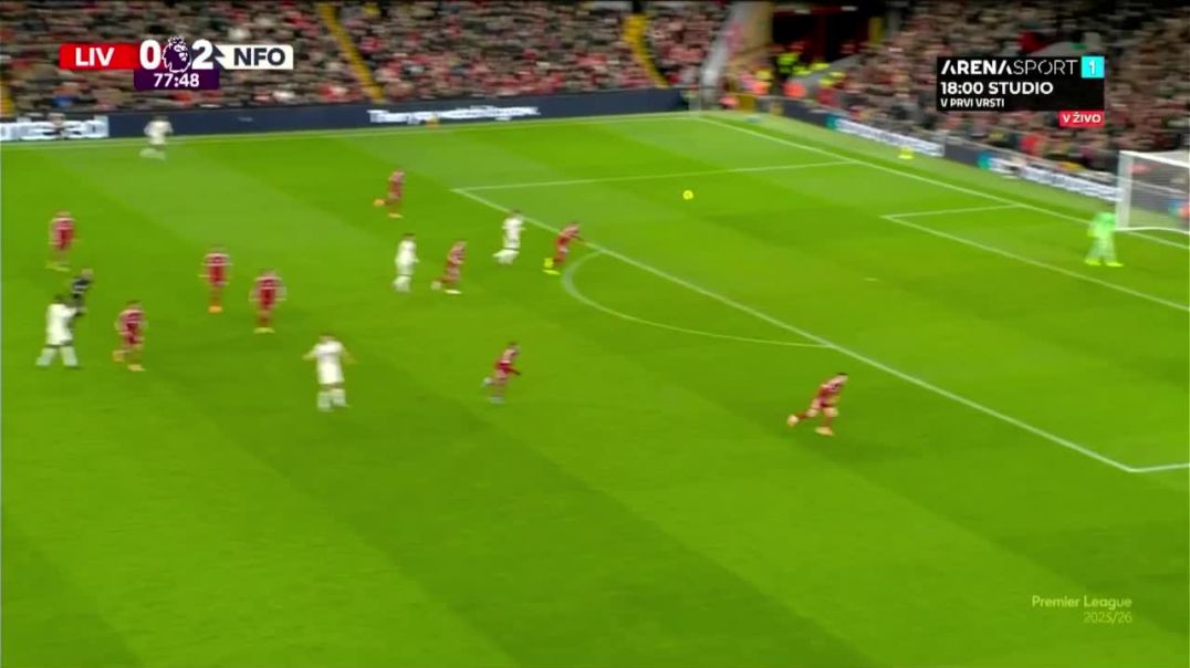 ⁣Liverpool 0 - 3 Nottingham - M. Gibbs-White 78'