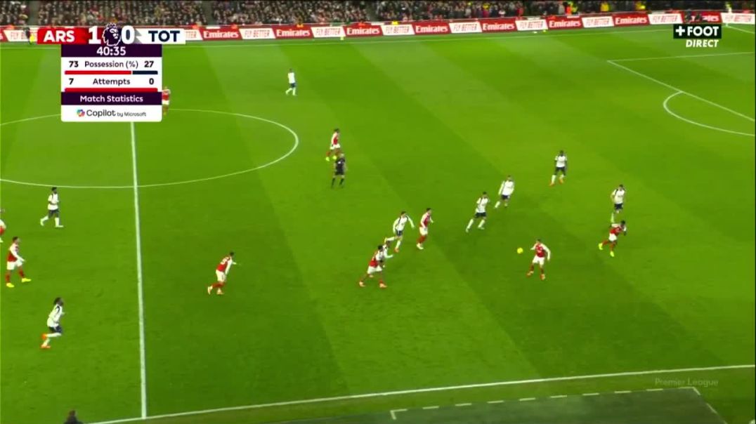 Arsenal 2 - 0 Tottenham - E. Eze 41'