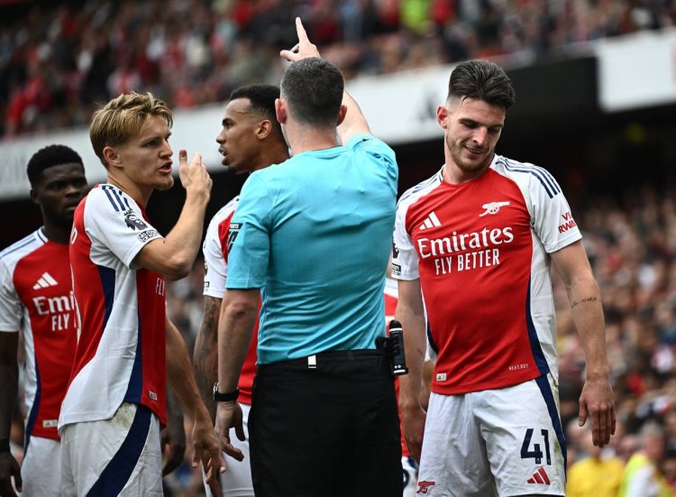 Arsenal 1-1 Brighton: The Gunners lose due to Declan Rice's foolish red card, while the Seagulls tie thanks to Joao Pedro's equaliser.