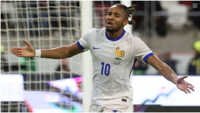 Nkunku scores 1st France goal in Nations League win over Israel