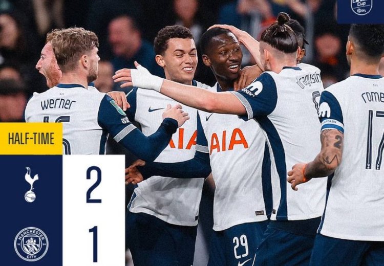 Tottenham 2-1 Man City: Spurs advance to the Carabao Cup quarterfinals by ending City's winning streak.