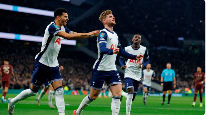 Manchester City dumped by Tottenham in Cup for first loss of season