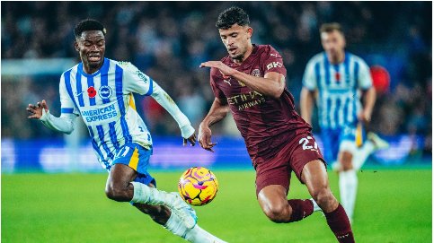 Man City beaten by Brighton for fourth straight defeat