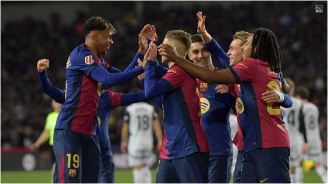 Raphinha scores again as Barcelona cruise to 7-1 win