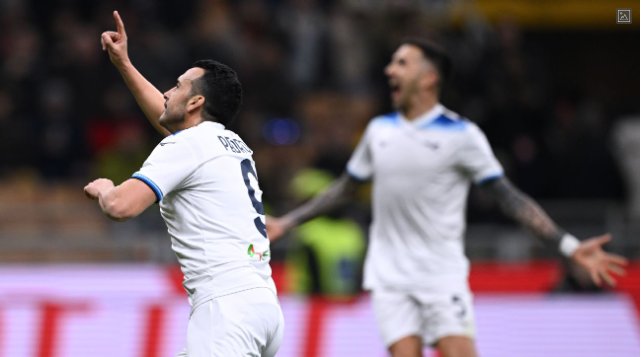 Late Pedro penalty earns Lazio win over 10-man Milan at hostile San Siro