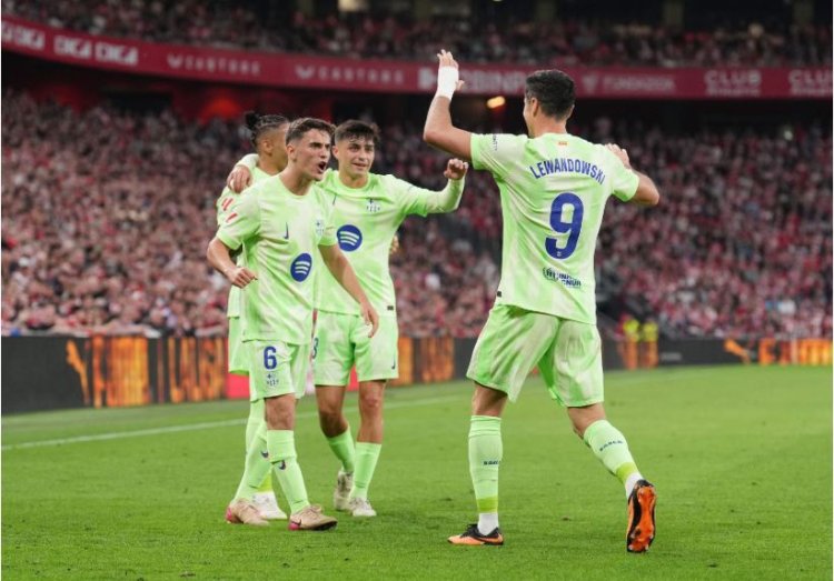 Lewandowski brace ensures victorious end to Barça's season in Bilbao